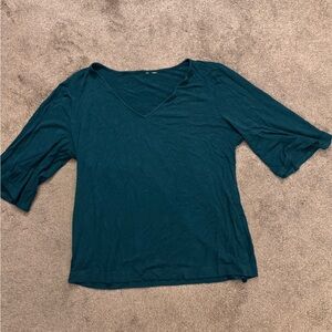 Teal V-Neck Women's Top
